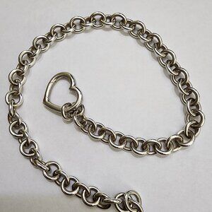 Tiffany & Co sterling silver open heart chain necklace